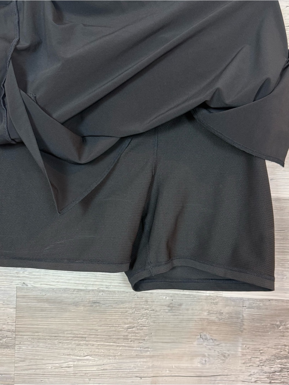 Athleta Tee Time Skort 10 Black Golf Tennis Skirt Ribbed Waist Packable Pockets - Picture 4 of 6